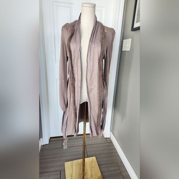 Kapalua long Cardigan with rabbit fur trim - Size 8/10 - Picture 8 of 13